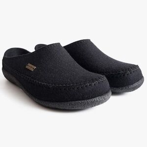 Haflinger Fletcher Black Wool Clogs